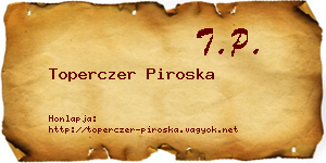 Toperczer Piroska névjegykártya